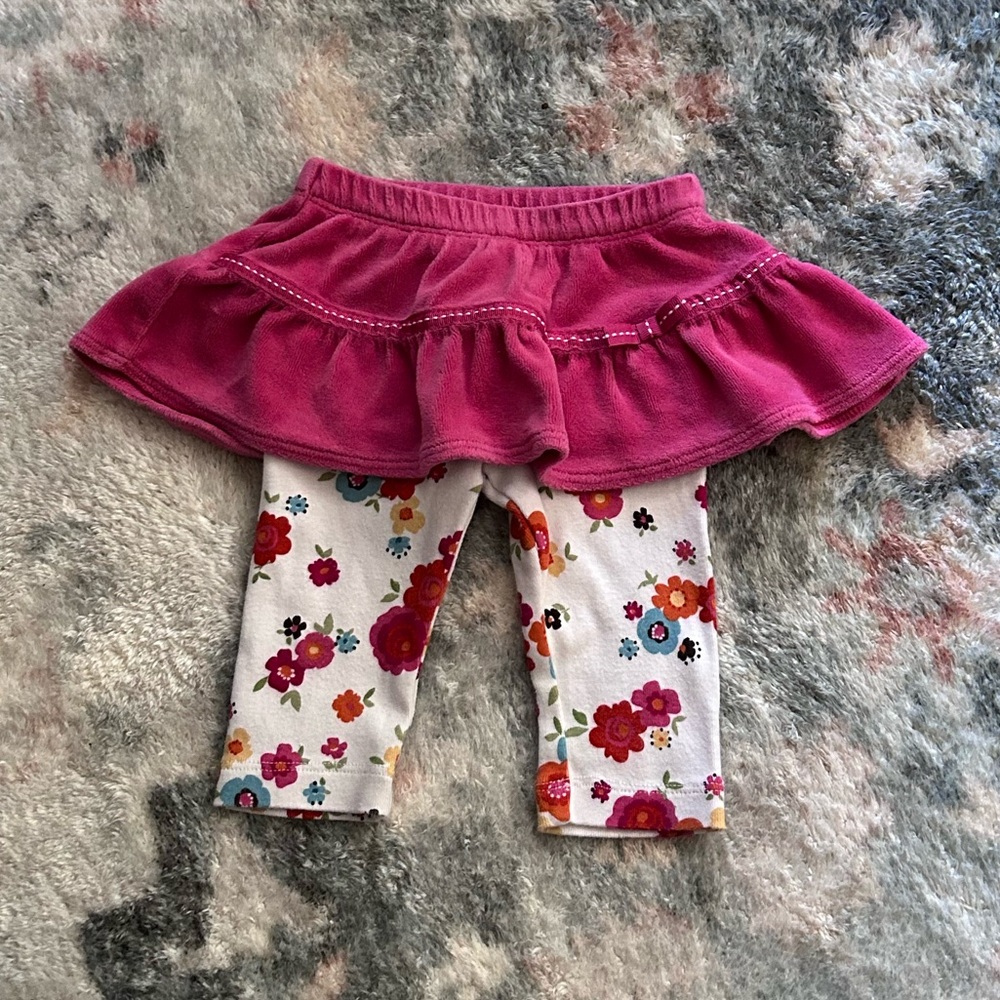 Girls pants with skirt